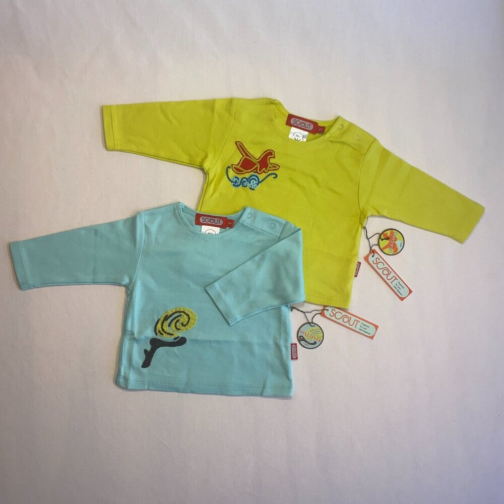 Scout Organic T-Shirts 3-6m Yellow / Green (cotton)